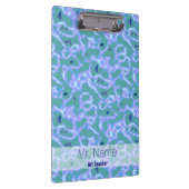 Aqua Blue Abstrakt mit Name-Zwischenablage Klemmbrett (Rechts)