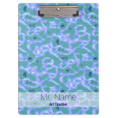 Aqua Blue Abstrakt mit Name-Zwischenablage Klemmbrett (Vorderseite)