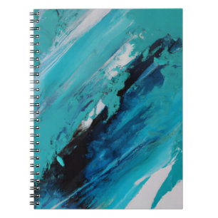Aqua Blue Abstrakt Ocean Energy Notebook Notizblock
