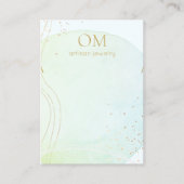 Aqua Blue Abstrakt Watercolor Necklace Visitenkarte (Vorderseite)