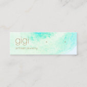 Aqua Blue Abstrakt Watercolor Studies Earring Mini Visitenkarte (Vorderseite)