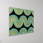 Aqua Blue Abstrakt Wave Lines Art Muster Gold Foliendrucke (Ablage )