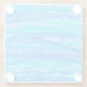 Aqua Blue Abstrakt Waves Glasuntersetzer (Rückseite)