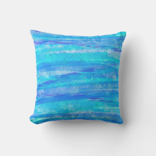 Aqua Blue Abstrakt Waves Kissen