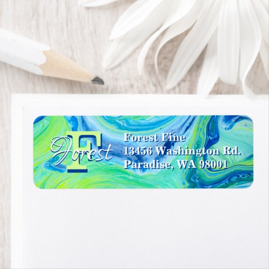 Aqua Blue Acrylic Flow Art (Insitu)