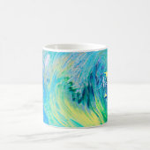 Aqua Blue Acrylic Flow Art Coffee Tasse (Mittel)