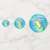 Aqua Blue Acrylic Flow Art Confetti Konfetti (Vorderseiten)
