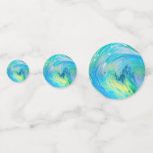 Aqua Blue Acrylic Flow Art Confetti Konfetti (Rückseiten)