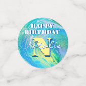 Aqua Blue Acrylic Flow Art Confetti Konfetti (Klein Vorderseite)