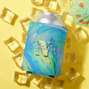 Aqua Blue Acrylic Flow Art Cooler Dosenkühler