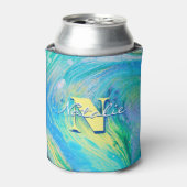 Aqua Blue Acrylic Flow Art Cooler Dosenkühler (Kanne Vorderseite)