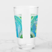 Aqua Blue Acrylic Flow Art Glas (Rechts)