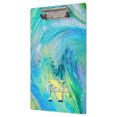 Aqua Blue Acrylic Flow Art Klemmbrett (Links)