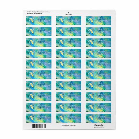 Aqua Blue Acrylic Flow Art Label (Vorne)