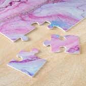 Aqua Blue Acrylic Flow Art Puzzle (Seite)