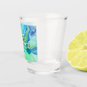 Aqua Blue Acrylic Flow Art Schnapsglas (Rechts)