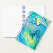 Aqua Blue Acrylic Flow Art Spiral Notebook Notizblock (Innen)