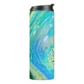 Aqua Blue Acrylic Flow Art Thermosbecher (Nach links gedreht)