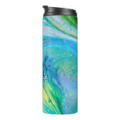 Aqua Blue Acrylic Flow Art Thermosbecher (Nach rechts gedreht)