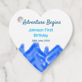 Aqua blue Adventure fängt 1. Geburtstagsberg an Geschenkanhänger