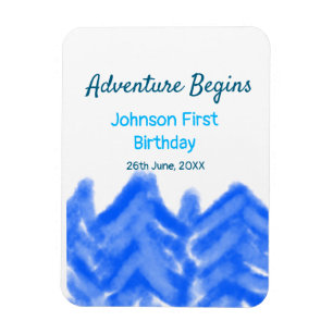 Aqua blue Adventure fängt 1. Geburtstagsberg an Magnet