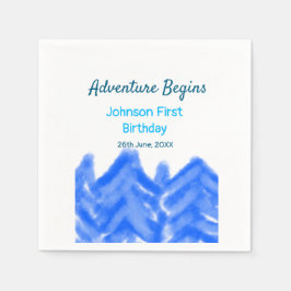Aqua blue Adventure fängt 1. Geburtstagsberg an Serviette