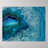 Aqua Blue Agate Crystal Geode Night Light Poster (Vorne)