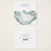 Aqua Blue Agate Marble Earring Display Card (Vorne & Hinten)