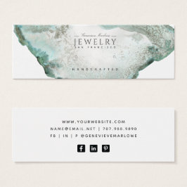 Aqua Blue Agate Marble Stud Earring Display Card