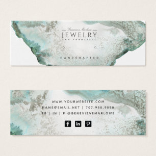 Aqua Blue Agate Marble Stud Earring Display Card