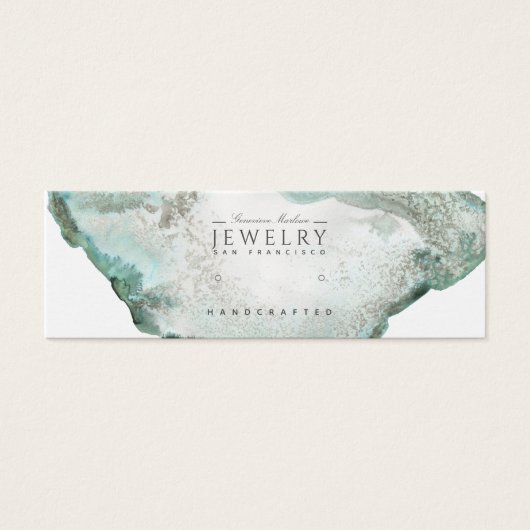 Aqua Blue Agate Marble Stud Earring Display Card (Vorderseite)