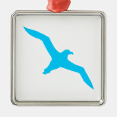 Aqua Blue Albatross Silbernes Ornament (Vorne)