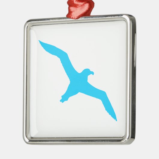 Aqua Blue Albatross Silbernes Ornament (Links)