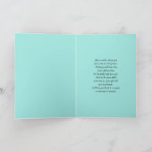 Aqua Blue and Black Strip Foto Danke Karte (Innenseite)