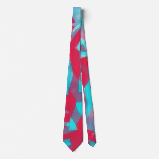 Aqua Blue and Deep Pink Artsy Tie Krawatte (Vorderseite)