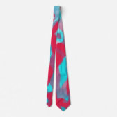 Aqua Blue and Deep Pink Artsy Tie Krawatte (Rückseite)