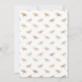 Aqua Blue and Gold Floral Virtual Dusche Einladung (Rückseite)