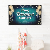 Aqua Blue and Gold Happy Retirement  Banner (Insitu)