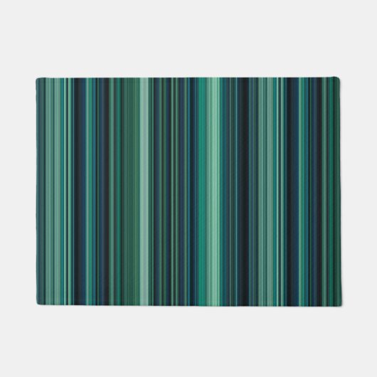 Aqua Blue and Teal Stripes Fußmatte (Vorderseite)