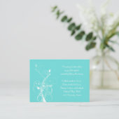 Aqua Blue and White Floral Enclosure Card Begleitkarte (Stehend Vorderseite)