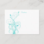 Aqua Blue and White Floral Enclosure Card Begleitkarte (Rückseite)