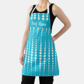 Aqua Blue and White Polka Dot Middium Apron Schürze (InSitu)