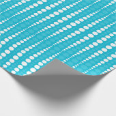 Aqua Blue and White Polka Dots Wrapping Paper Geschenkpapier (Ecke)