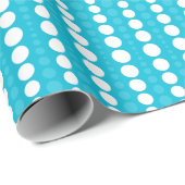 Aqua Blue and White Polka Dots Wrapping Paper Geschenkpapier (Rolleneckpunkt)