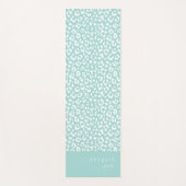 Aqua Blue Animal Print Script Name Personalisiert Yogamatte (Vorderseite)