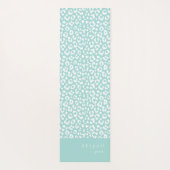 Aqua Blue Animal Print Script Name Personalisiert Yogamatte (Rückseite)