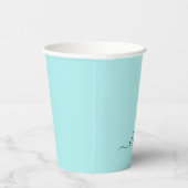 Aqua Blue Aquamarin Black Monogram Paper Cups Pappbecher (Rechts)