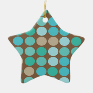 Aqua Blue Aquamarin & Braun Dots Modern Ornament
