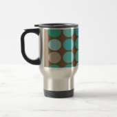Aqua Blue Aquamarin & Braun Dots Muster Modernes Reisebecher (Links)