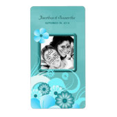 Aqua Blue Aquamarin Floral Wedding Foto Gefallen W (Vorne)